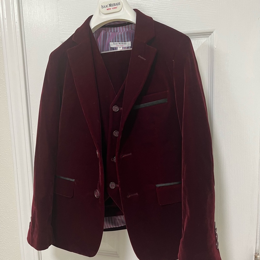 Issac Mizrahi boys 3 piece velvet suit